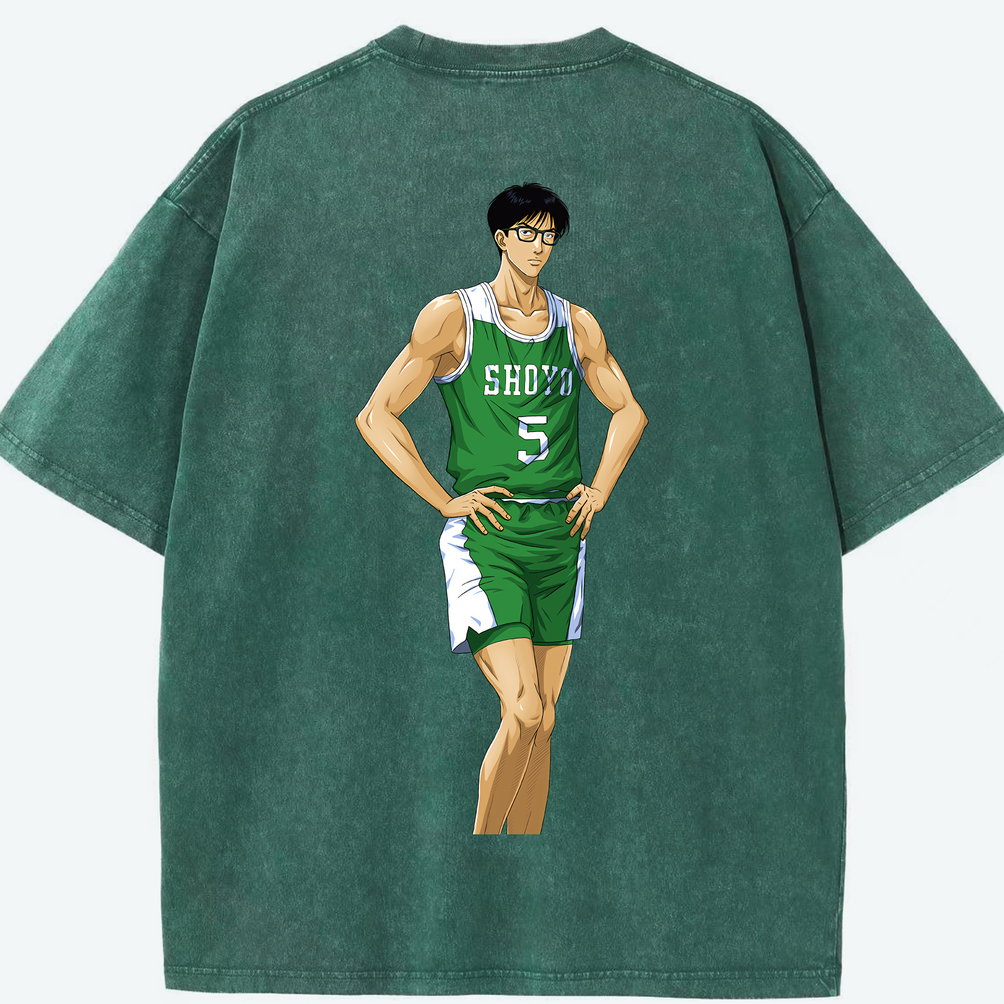 SLAM DUNK／スラムダンク 綿100% ヴィンテージ風 半袖Tシャツ（背面プリント）